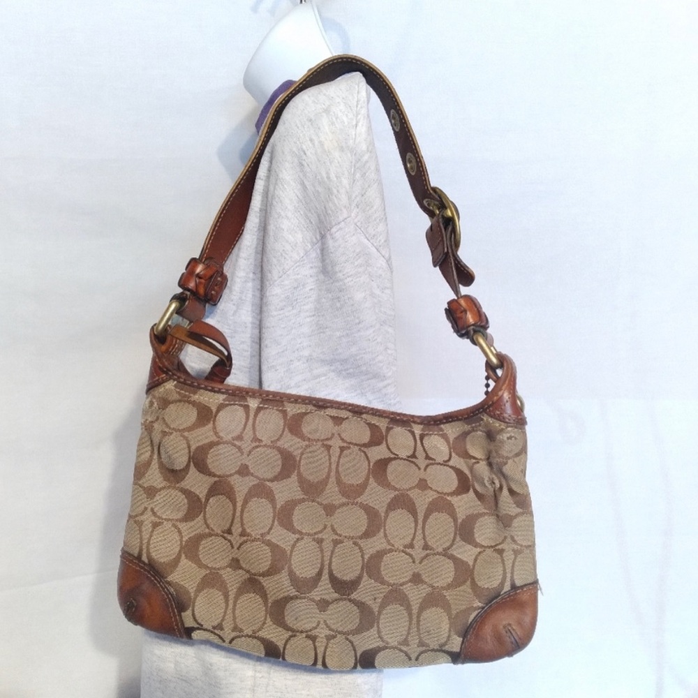 Coach canvas and leather shoulder bag